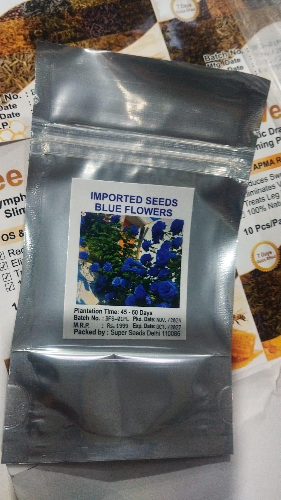 Blue Climbing Rose Seeds | Rare Blue Flower Plant | High Germination