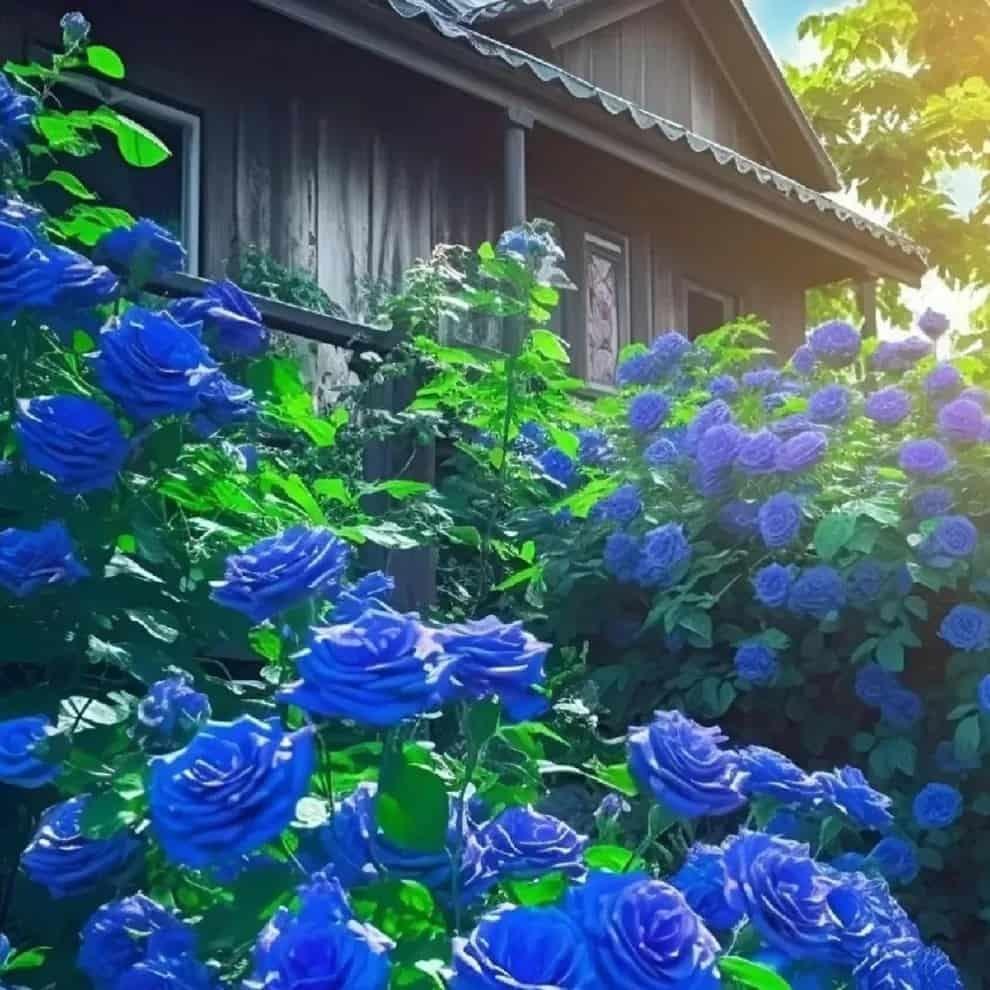 Blue Climbing Rose Seeds | Rare Blue Flower Plant | High Germination